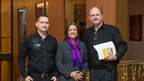 Johannes Schubert, Dr. Bernadette Droste (Leiterin der Landesvertretung) und Michael Quast (v.l.n.r.).
