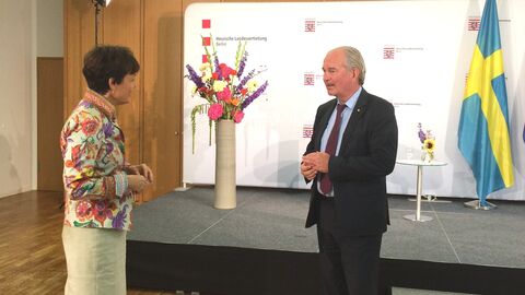 Staatsministerin Lucia Puttrich und Botschafter des Königreichs SchwedenS.E. Herr Per Thöresson
