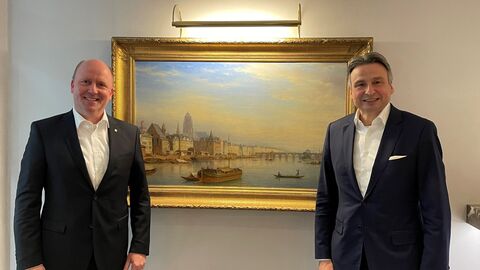 Europastaatssekretär Uwe Becker mit Gerhard Wiesheu Europastaatssekretär Uwe Becker mit Gerhard Wiesheu