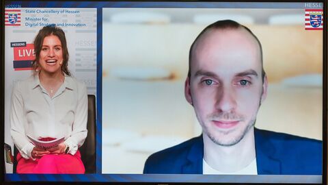 Sabrina Caroli, Bereichsleiterin europäische Digitalpolitik, Bitkom e.V., Niklas Veltkamp, Mitglied der Geschäftsleitung Bitkom e.V., Bereich Digitalisierung & Innovation