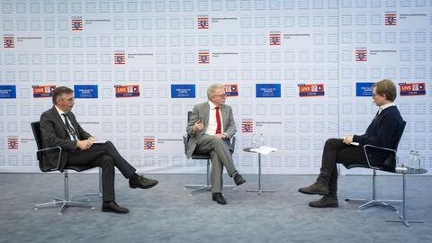 Prof. Dr. Christopher Daase und Michael Gahler im Gespräch mit Matthias Kolb