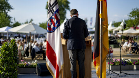 Ministerpräsident Boris Rhein bei seiner Rede zum 200-Jahr-Jubiliäum des Landkreises Fulda
