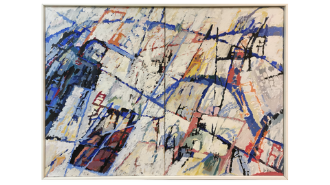 Barbara Bredow, „Über das Land“, 1986, Öl auf Leinwand, Gemälde von Barbara Bredow, „Über das Land“, 1986, Öl auf Leinwand.