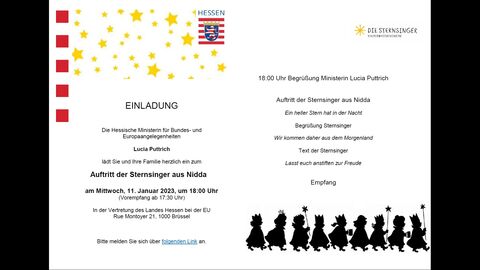 Europaministerin Lucia Puttrich begrüßt Sternsinger aus Nidda in Brüssel