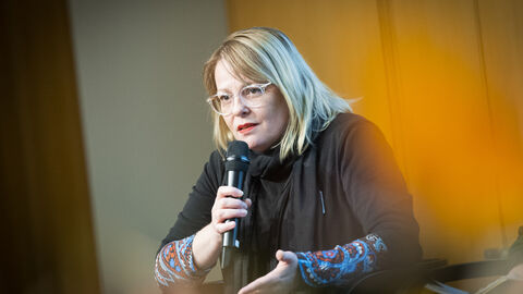 Renate Trieschler (FUEN) - Podiumsdiskussion 22.11.2023 zum Thema Deutsche Minderheiten als Brücke der Völkerverständigung in Europa.