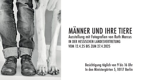 Banner Ausstellung Männer und ihre Tiere