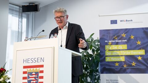 Eingangsimpuls Dr. Michael Reckhard an, Mitglied der Geschäftsleitung der Wirtschafts- und Infrastrukturbank Hessen (WIBank)