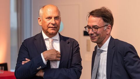 Minister Poseck und Minister Heinz beim Jahresempfang 2025 in Brüssel