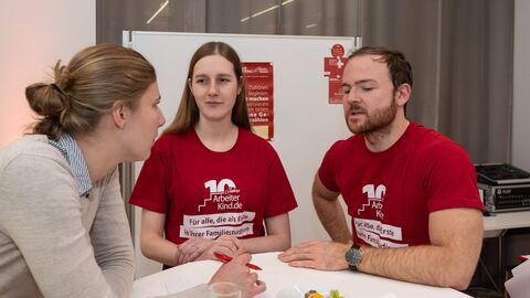 Karrieremesse in der Landesvertretung - Stand von Arbeiterkind