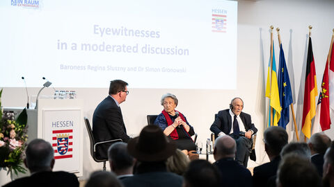Zeitzeugengespräch mit Holocaust-Überlebenden Baronin Regina Sluszny sowie Dr. Simon Gronowski