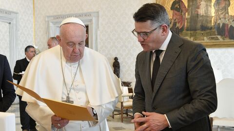 Papst Franziskus und Ministerpräsident Boris Rhein Papst Franziskus und Ministerpräsident Boris Rhein